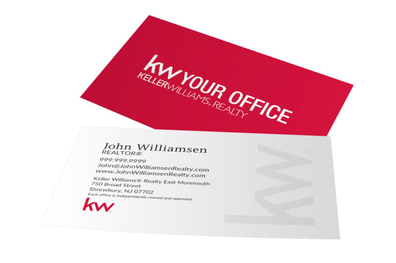 White KW Business Card with Red Back