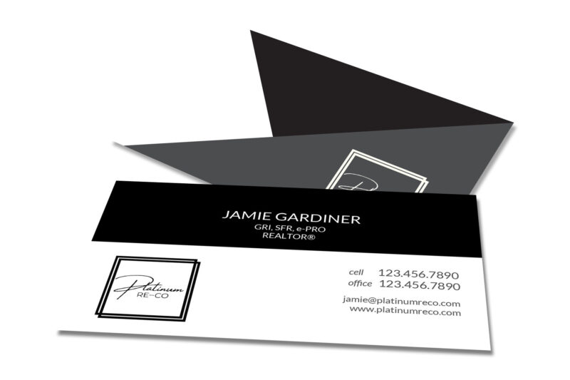 Platinum Re-Co | Black Geometric Business Card