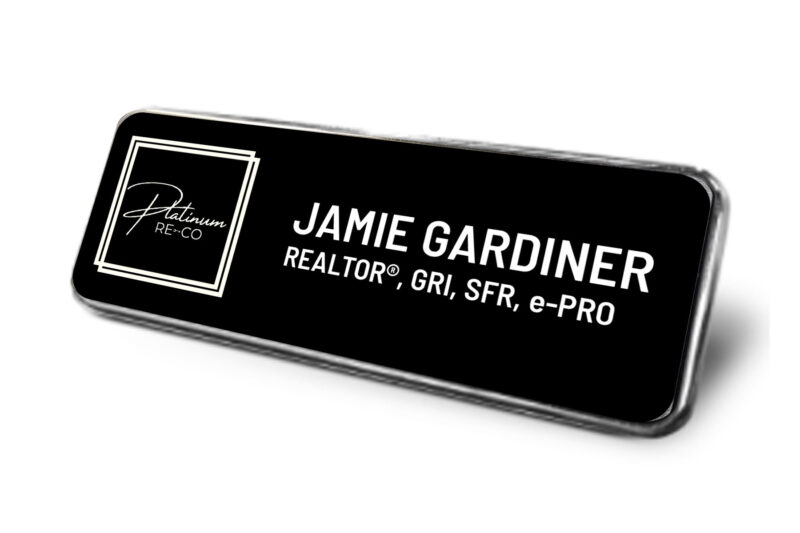 Platinum Re-Co | Framed Name Tag - Black 1x3