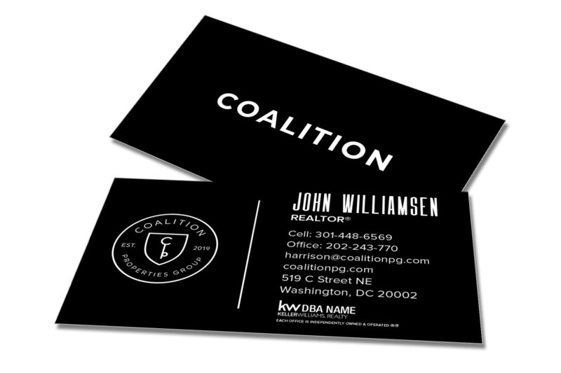 Coalition | Black Business Card with Black Back